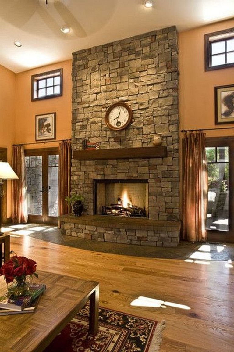 26+ Awesome Traditional Stone Fireplace Decorating Ideas You Can Copy